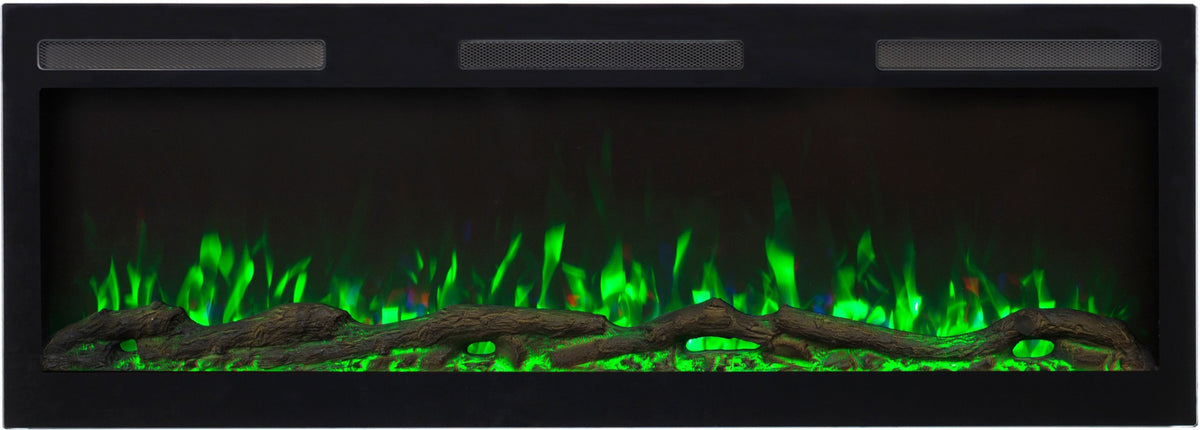 Aflamo Elektrokamin Majestic Pro 153 grün mit Holz | klimaworld.com