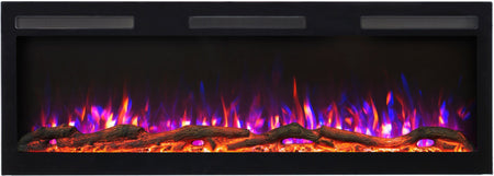 Aflamo Elektrokamin Majestic Pro 153 blau-rot mit Holz | klimaworld.com