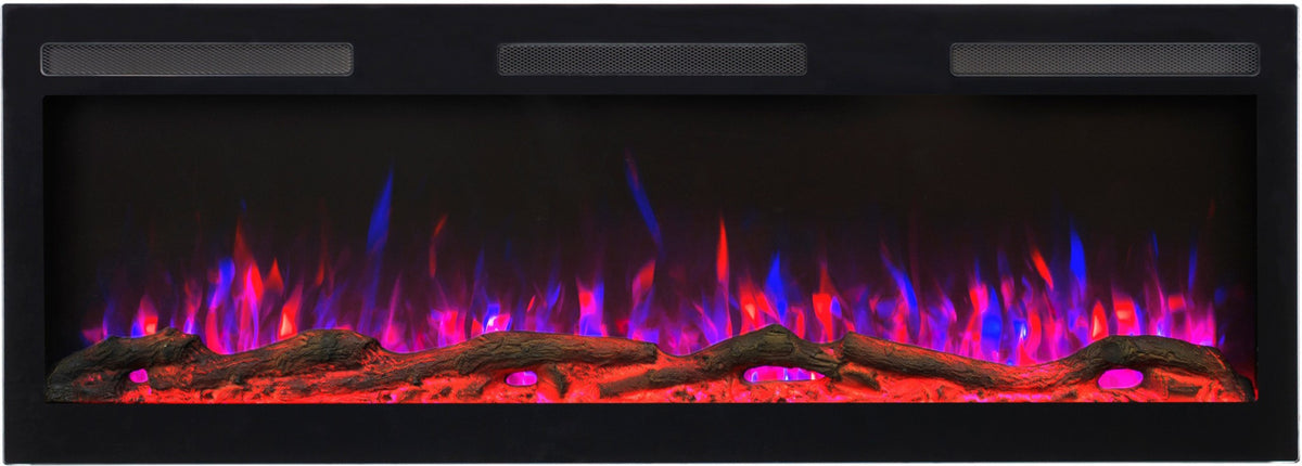 Aflamo Elektrokamin Majestic Pro 183 blau-rot mit Holz | klimaworld.com