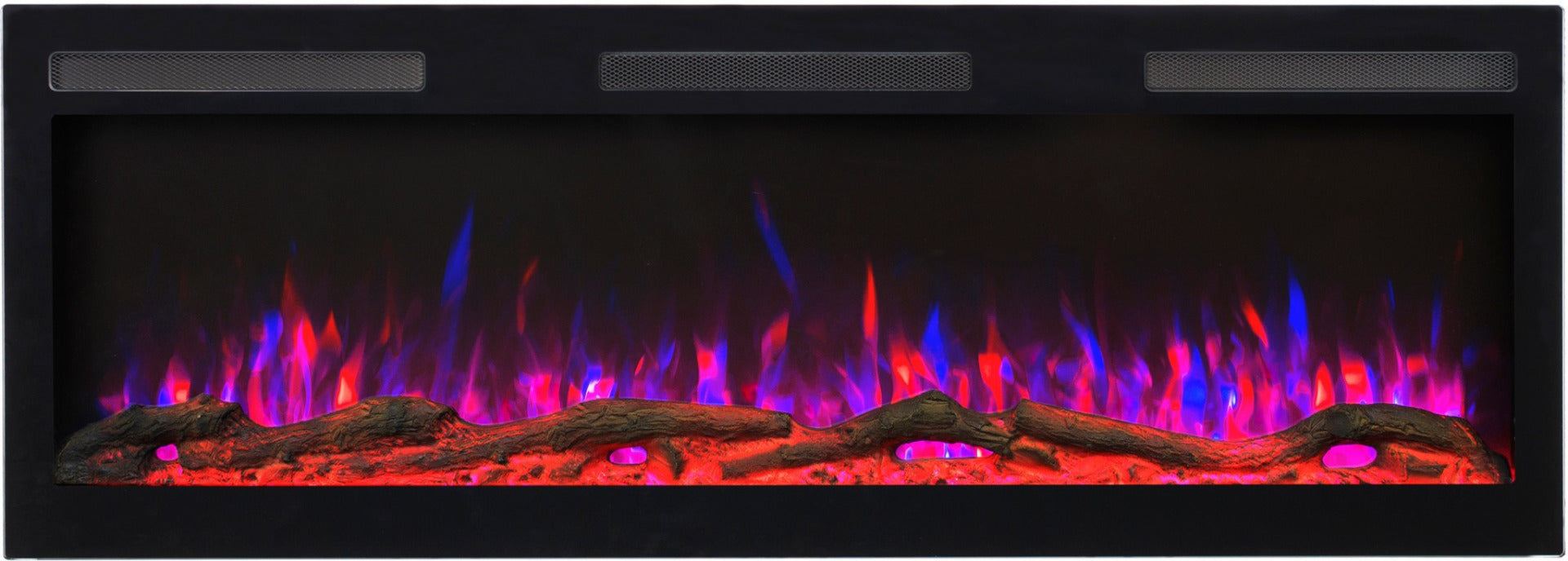 Aflamo Elektrokamin Majestic Pro 183 blau-rot mit Holz | klimaworld.com