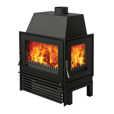 Warmluft Kamineinsatz Malaga II Eckglas rechts mit 4-15 kW