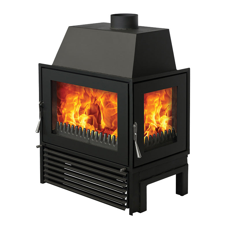 Warmluft Kamineinsatz Malaga II Eckglas rechts mit 4-15 kW