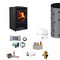 Wassergeführter Kamin Marbella Compact Schwarz | Komplettset Heizung 12 kW