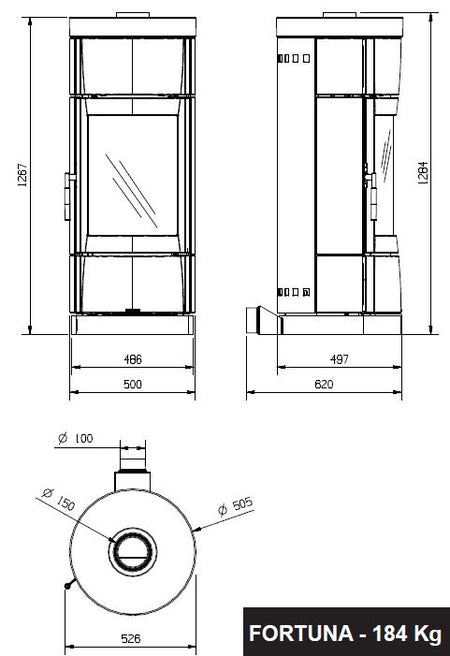 Holzofen Serie Carillon La Nordica Fortuna 7kW
