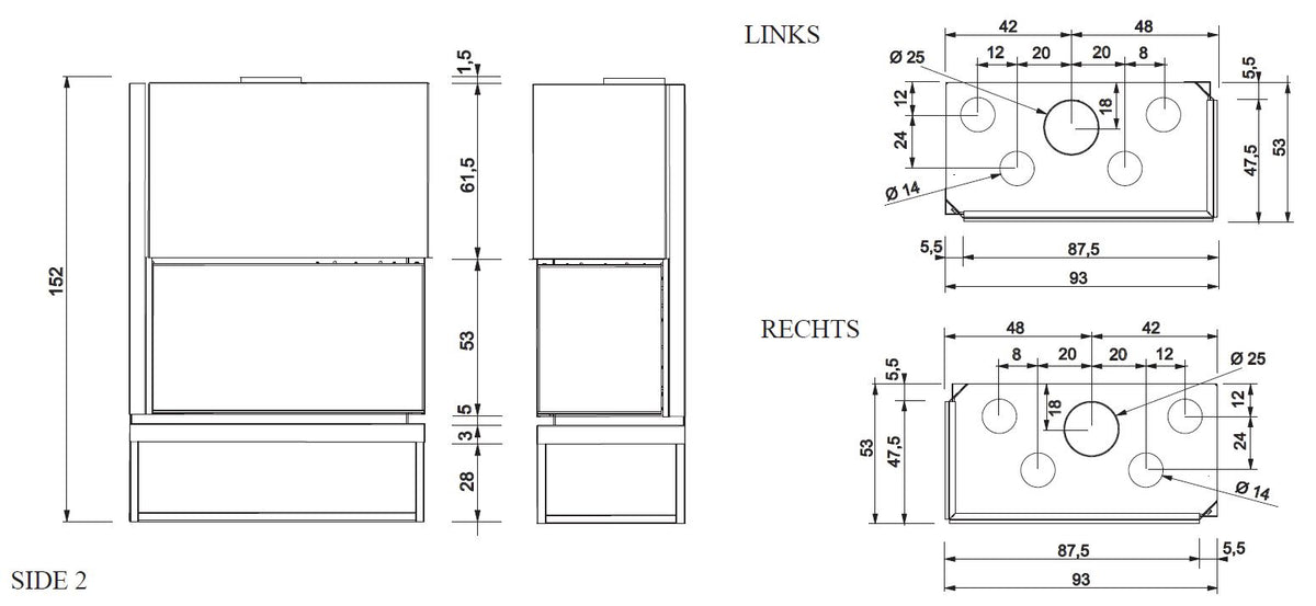 Edilkamin Side 2 N mit12 kW inkl Steuerung