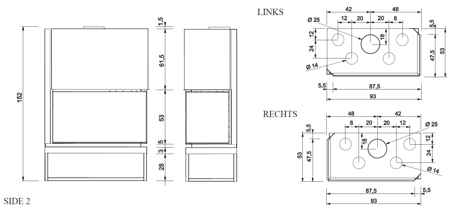 Edilkamin Side 2 N mit12 kW inkl Steuerung