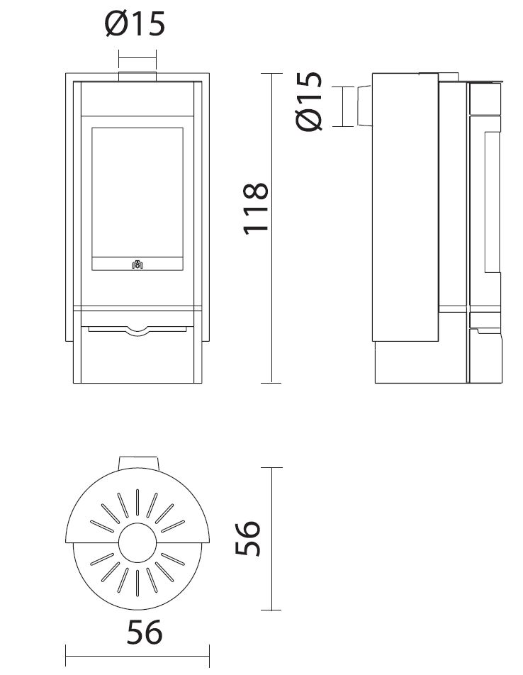 Kaminofen Vogue 6 kW Edilkamin Luftheizer