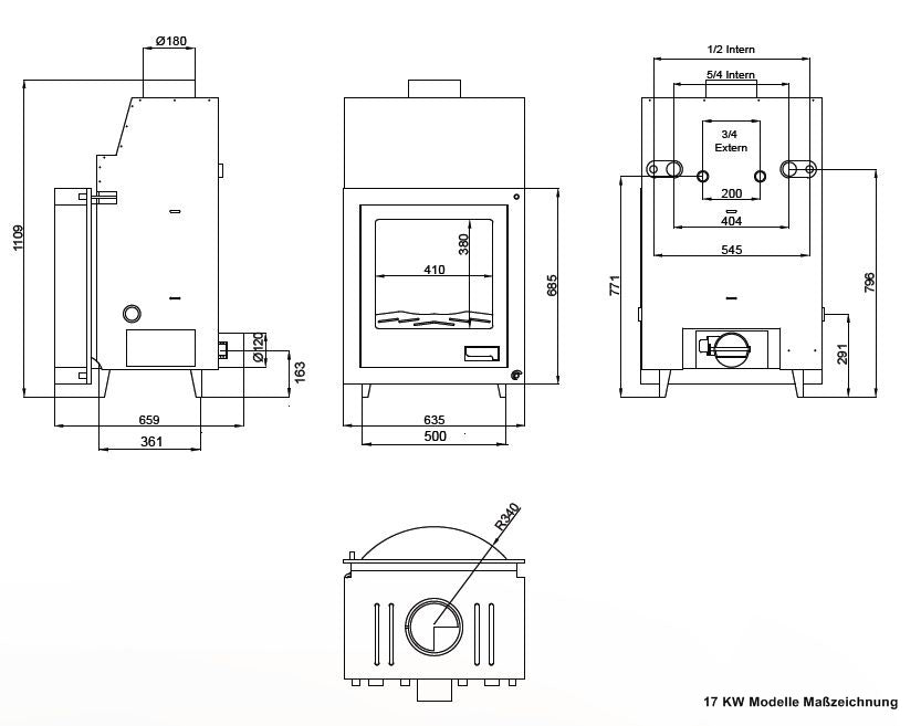 Wasser Kamineinsatz Aquaflam 17 kw Panorama