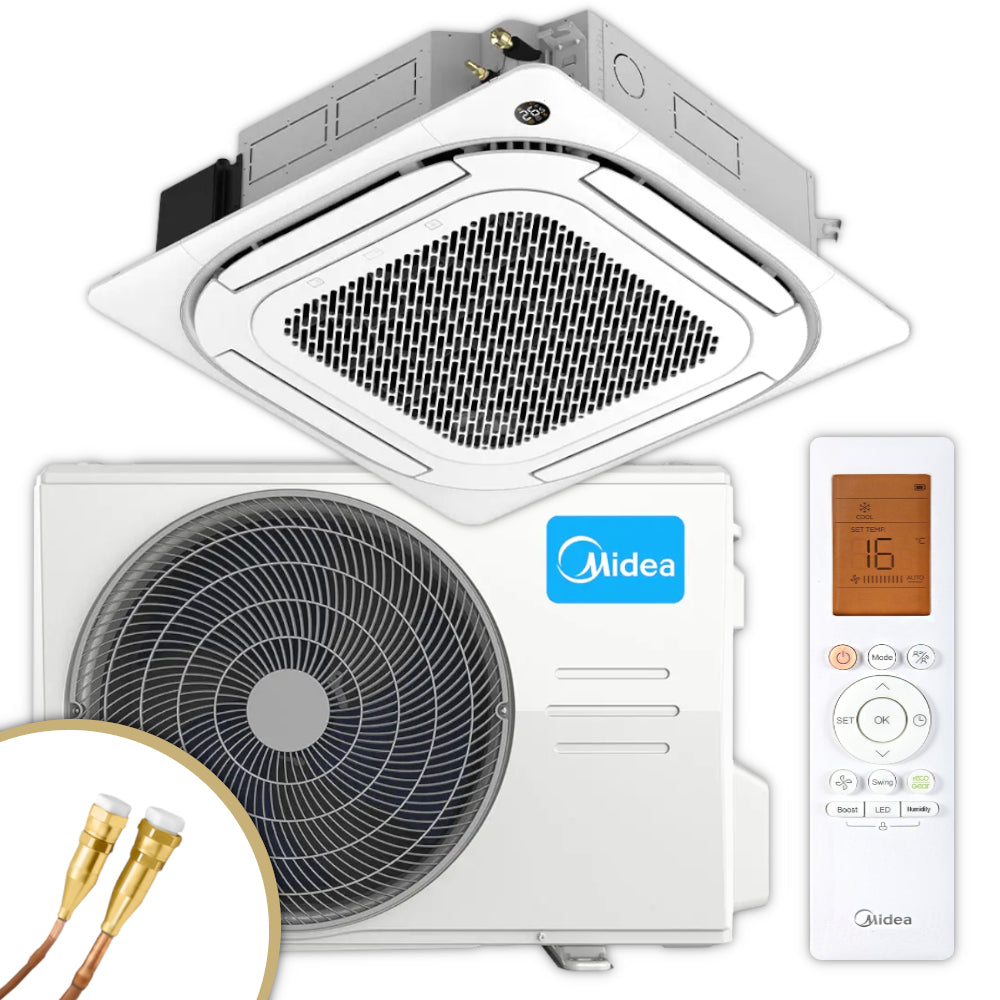 Midea Split Klimaanlage 4-Wege Deckenkassette Komplett-Set | Klimaworld.com