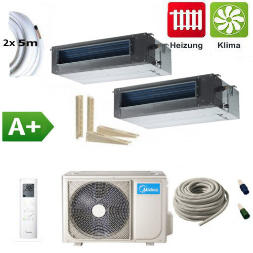 Midea Multisplit Set mit 1 Außengerät und 2 Kanalgeräten MMBT-20IU 2.0 kW