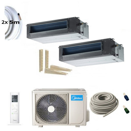 Midea Multisplit Set mit 1 Außengerät und 2 Kanalgeräten MMBT-20IU 2.0 kW