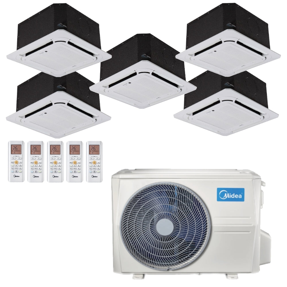 Midea Multisplit Klimaanlage Deckenkassette 4x2,6kW und 1x5,3kW