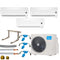 Klimaanlage Komplettset Multisplit Midea Wandgeräte 3x3,5kW