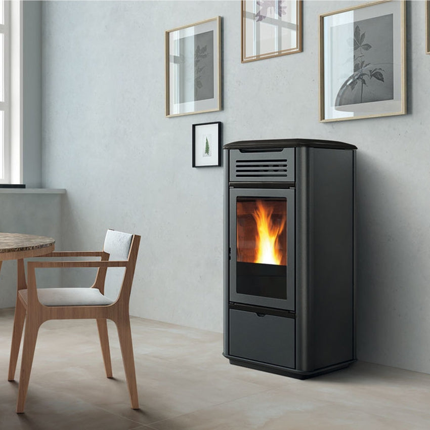 Edilkamin Pelletofen wasserführend Mito idro | Top schwarz | 16,2 kW 