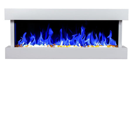 Aflamo Modena Elektrokamin | weiß Flammen blau