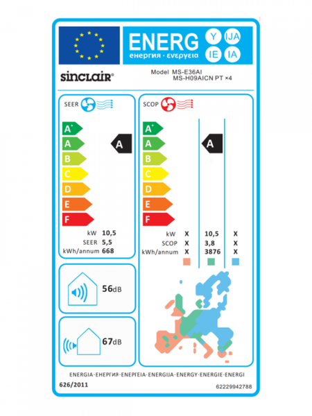 Sinclair Multisplit Inverter Außengerät MS-E36AI 10,5 kW