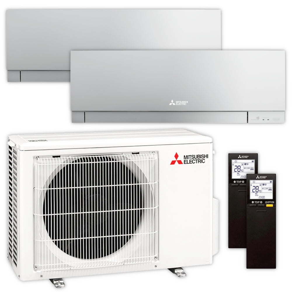 Mitsubishi Multisplit Klimaanlage Set MSZ-EF | 2,5 kW + 2,5 kW | Silver | klimaworld.com