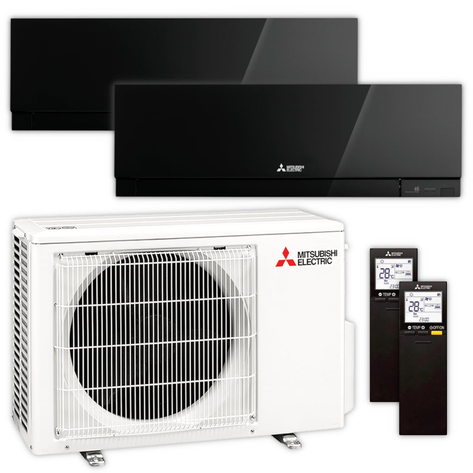 Mitsubishi Multisplit Klimaanlage Set MSZ-EF | 2,5 kW + 3,5 kW | Black | klimaworld.com