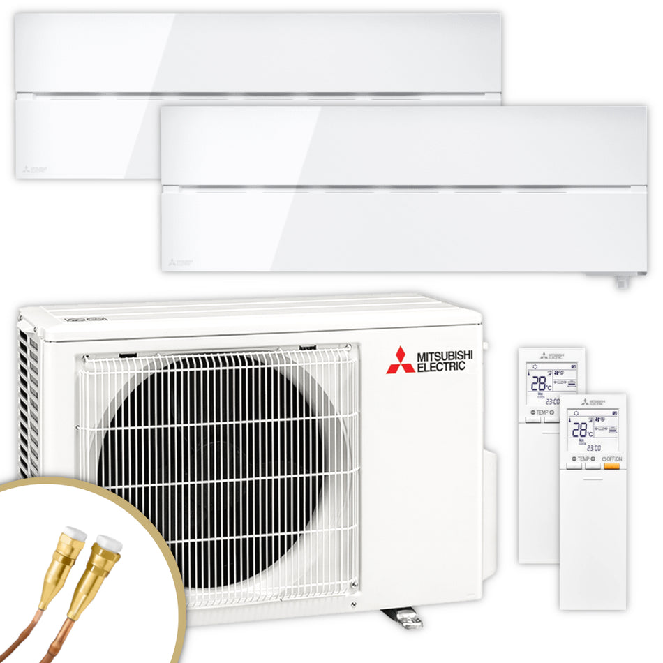 Mitsubishi Multisplit Klimaanlage Set MSZ-LN | 3,5 kW + 3,5 kW | Natural White | klimaworld.com