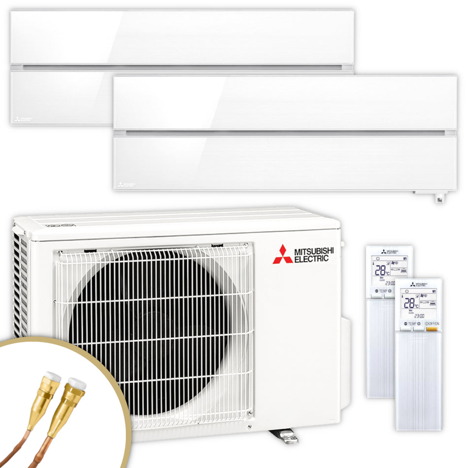Mitsubishi Multisplit Klimaanlage Set MSZ-LN | 2,5 kW + 2,5 kW | Pearl White | klimaworld.com