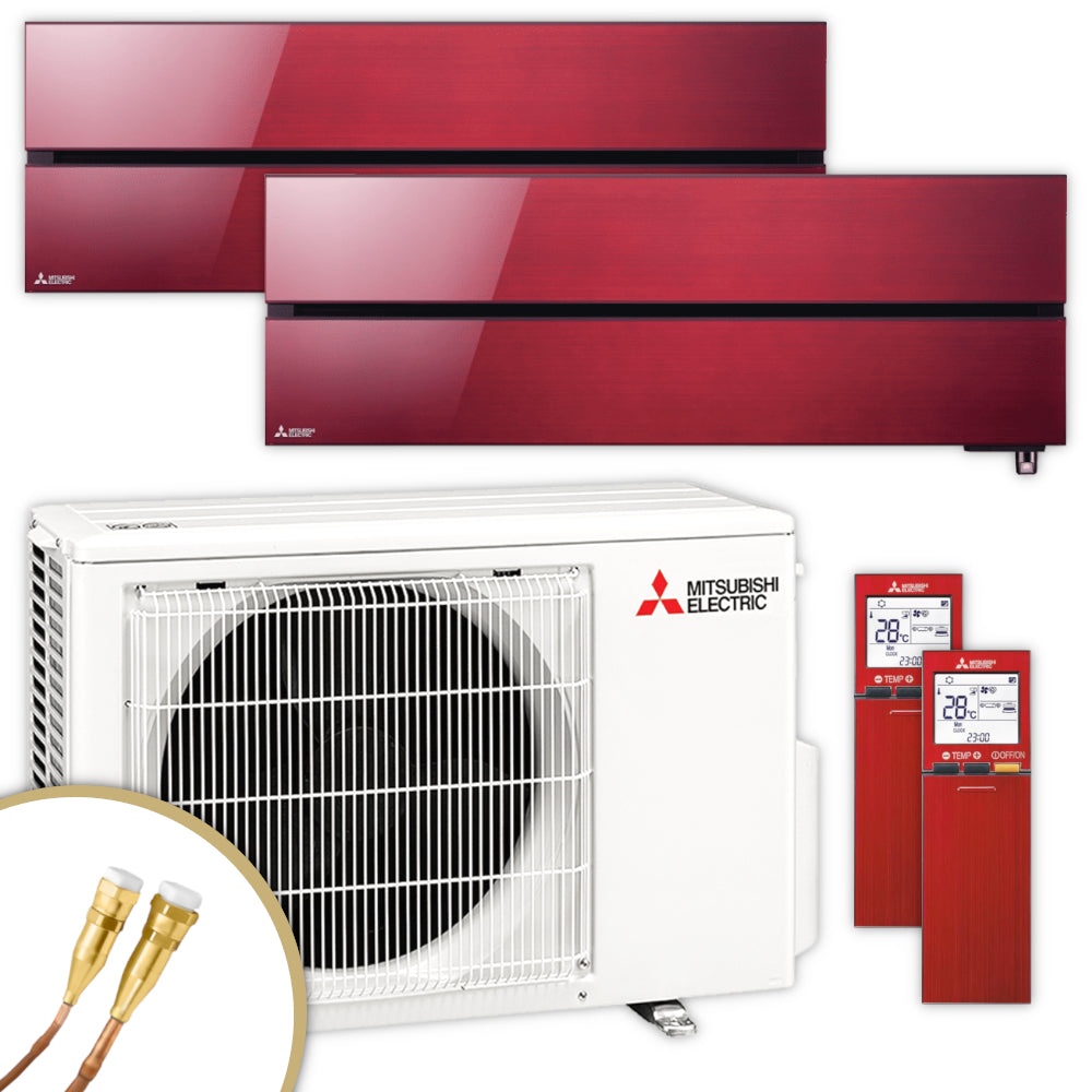 Mitsubishi Multisplit Klimaanlage Set MSZ-LN | 2,5 kW + 2,5 kW | Ruby Red | klimaworld.com