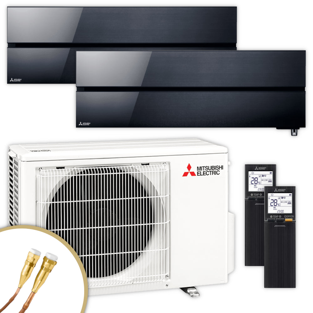 Mitsubishi Multisplit Klimaanlage Set MSZ-LN | 2,5 kW + 3,5 kW | Onyx Black | klimaworld.com