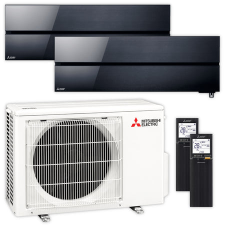 Mitsubishi Multisplit Klimaanlage Set MSZ-LN | 3,5 kW + 3,5 kW | Onyx Black | klimaworld.com