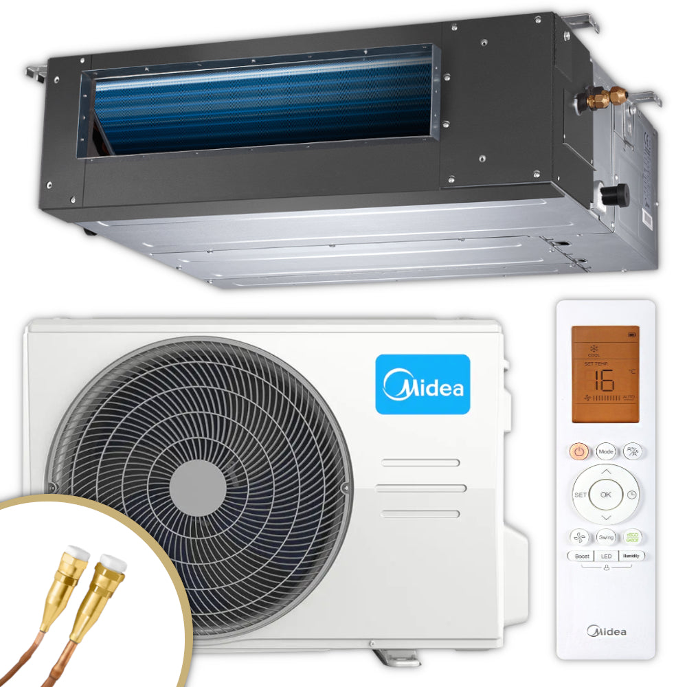 Midea Kanalklimageräte-Set | MTJ-12HWFNX(GA) | 3,5 kW | Quick-Connect | Klimaworld.com