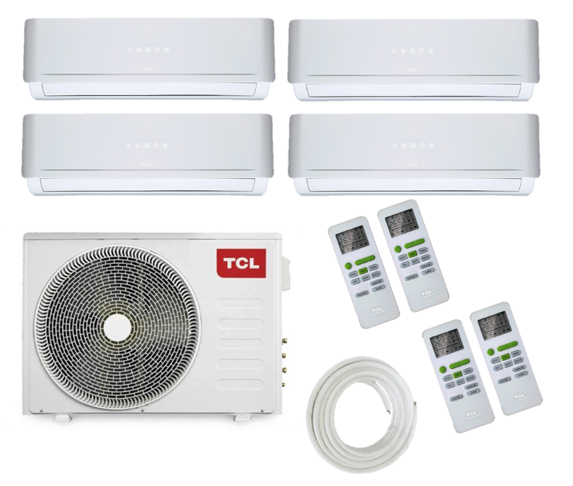 TCL Inverter-Multisplit-Klimaanlage | FMA Quattro | 4 x 2,2 kW | 30000 BTU