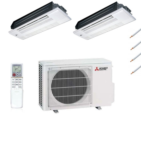 Mitsubishi Klimaanlage 2x Deckenkassette + Kältemittelleitung Optional