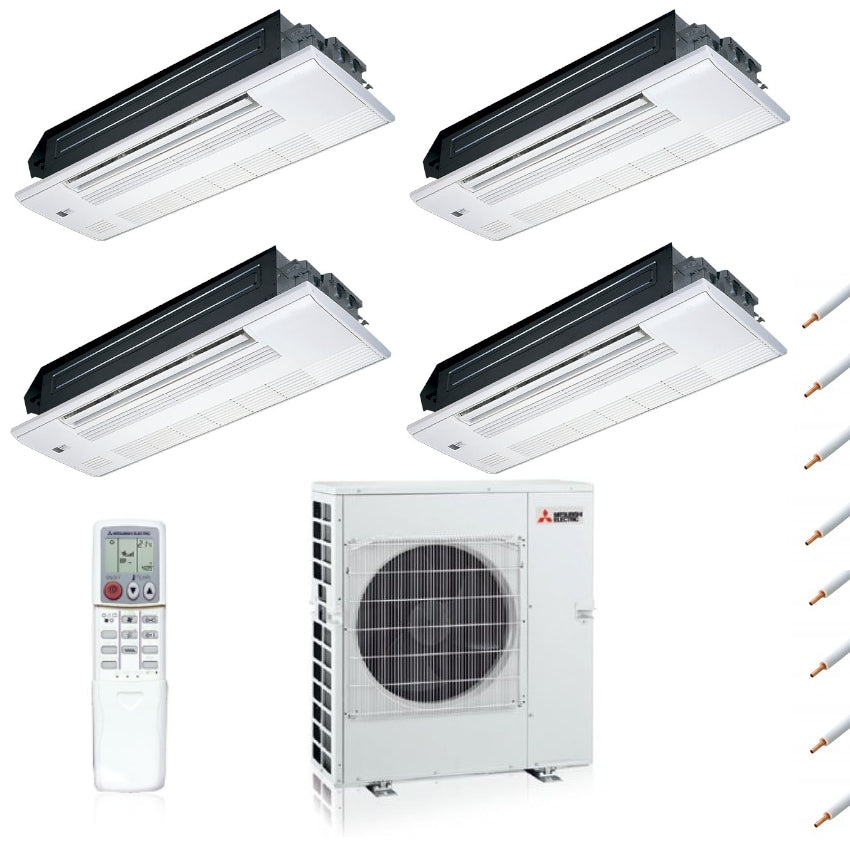 Mitsubishi Klimaanlage 4x Deckenkassette + Kältemittelleitung Optional