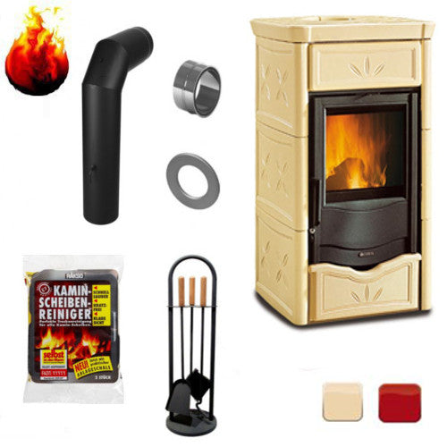 La Nordica Kachel-Kaminofen Nicoletta Cappucino 8kW SET