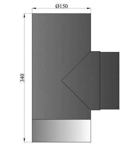 Rauchrohr T-Stück, Ø 150 mm, grau | Klimaworld.com