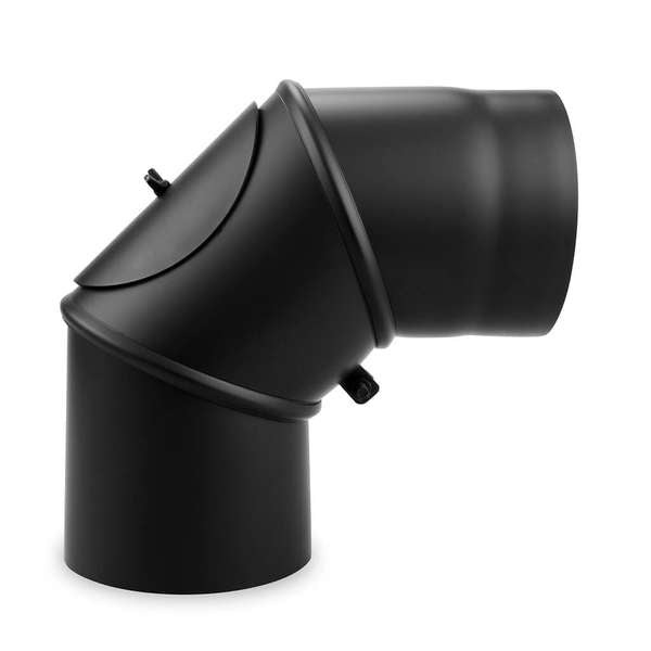 Rohrbogen 150 mm, verstellbar 0° - 90° | Schwarz