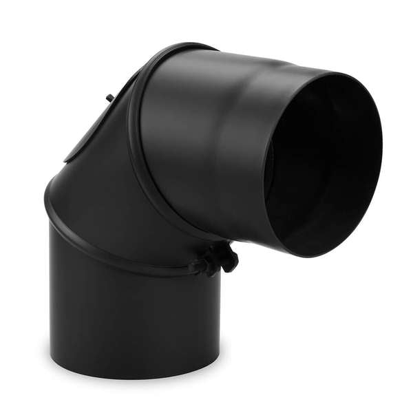 Rohrbogen 150 mm, verstellbar 0° - 90° | Schwarz