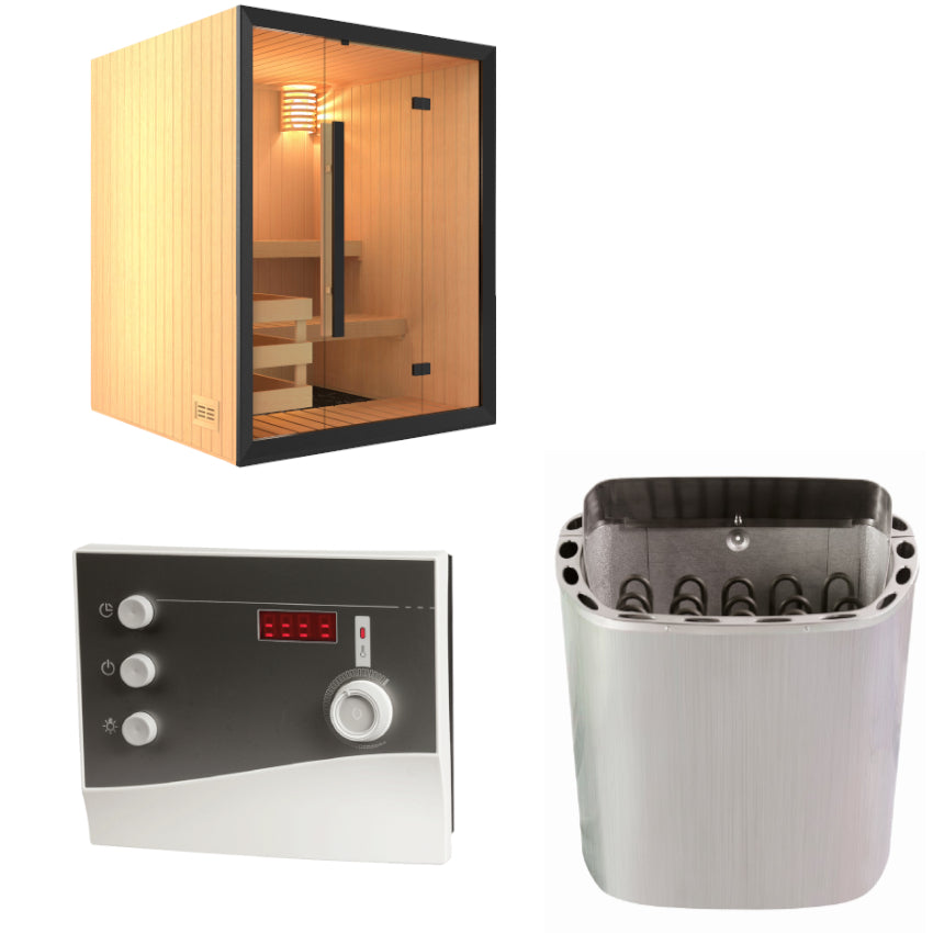 Sentiotec Sauna Set Onni mit Saunaofen Scandia Next und Steuerung K2-Next | klimaworld.com