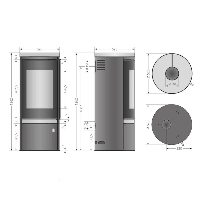ORANIER | Arena Stahl Schwarz | Abdeckplatte Stahl Schwarz | Klimaworld