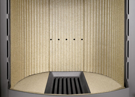 Oranier Polar 4 Korpus Stahl Schwarz mit Kachel seidenweiß Kaminofen 5 kW