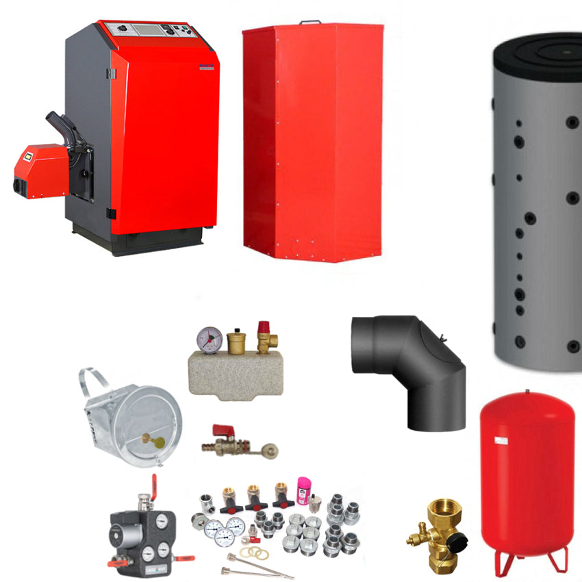 Atmos Pelletkessel P25 inkl. Brenner+Förderschnecke Komplettset 2 | klimaworld.com
