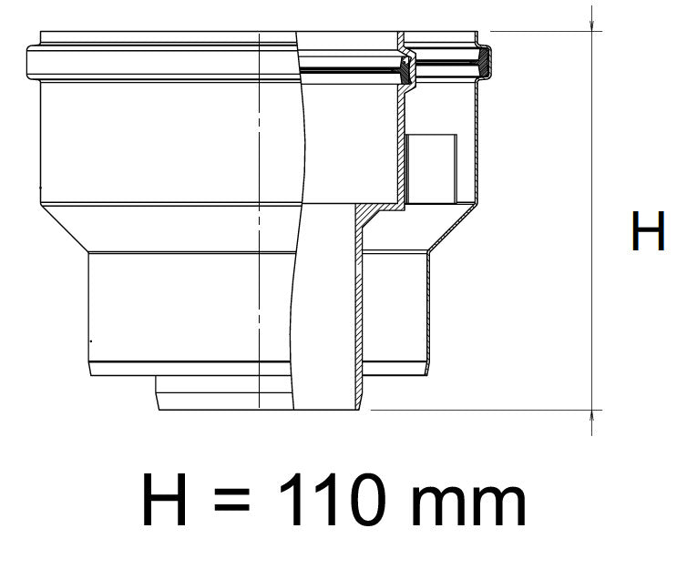 Adapter DN 60/100- 80/125 ,  PACRT01D80125 ; Höhe