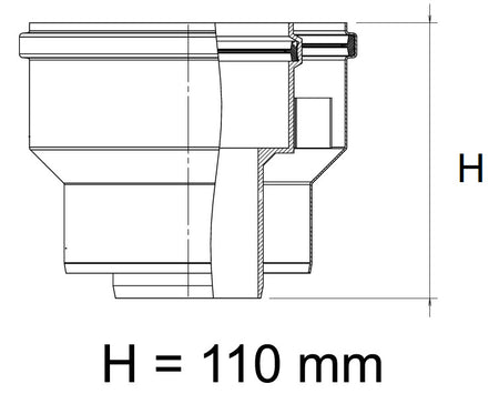 Adapter DN 60/100- 80/125 ,  PACRT01D80125 ; Höhe