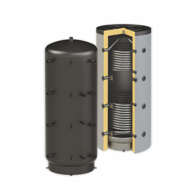 Beispiel mit Isolierung - ThermoFlux Pufferspeicher PBM-RR 800 | ohne Isolierung | 2 WT  |www.klimaworld.com
