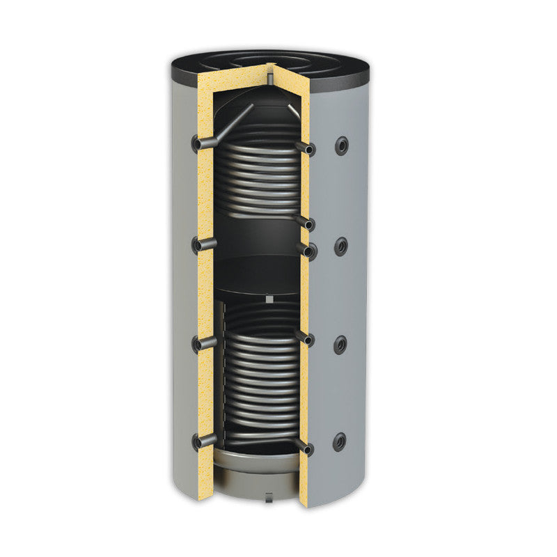 Ansicht Querschnitt mit Isolierung - ThermoFlux Pufferspeicher PBM-RR 1500 | für Heizungswasser | 2 WT | www.klimaworld.com