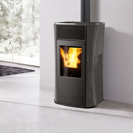 Pelletofen EdilKamin Mya Stahl dunkelgrau 7 kW