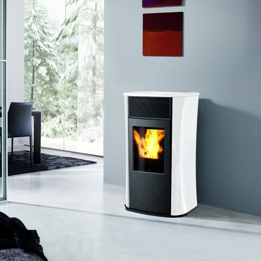 Pelletofen EdilKamin Mya Glas Weiß