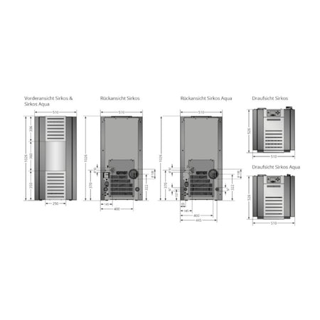 Justus | wasserführender Pelletofen | Sirkos Aqua | Stahl Schwarz | Klimaworld