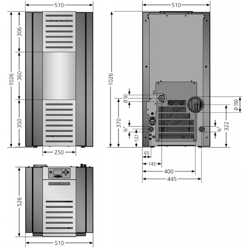 Justus | wasserführender Pelletofen | Sirkos Aqua | Stahl Schwarz | Klimaworld