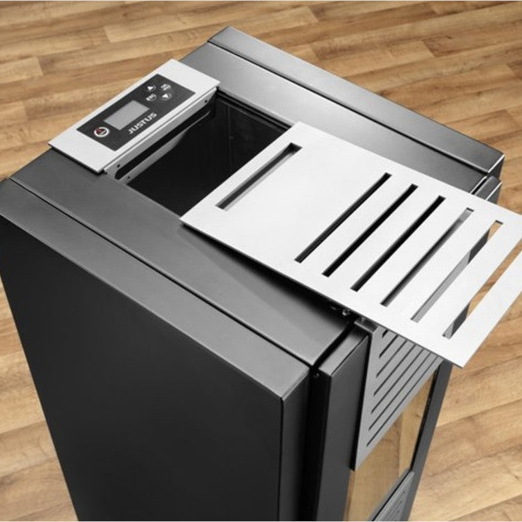 Justus Sirkos | Pelletofen | Stahl Schwarz | 6,0 kW | Pellet Tank | Klimaworld