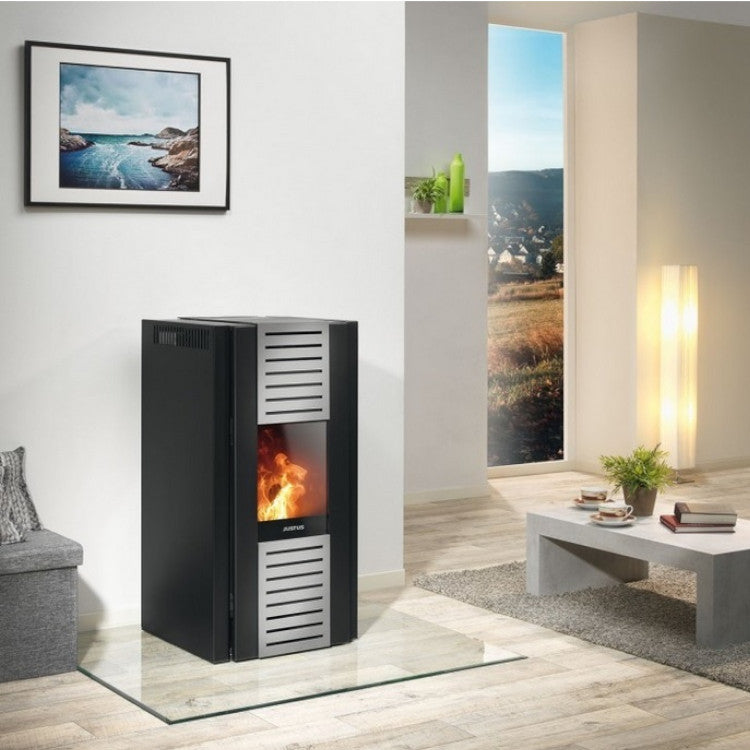 Justus Sirkos | Pelletofen | Stahl Schwarz | 6,0 kW | Wohnraum