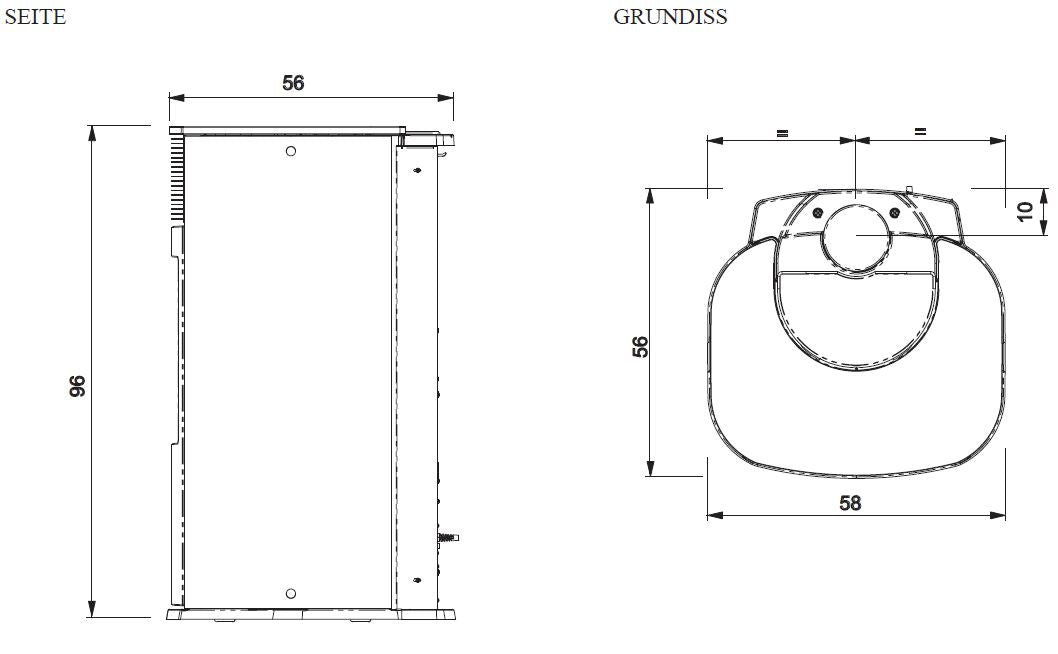 Pelletofen EdilKamin Mya Stahl dunkelgrau 7 kW mit Fernbedienung
